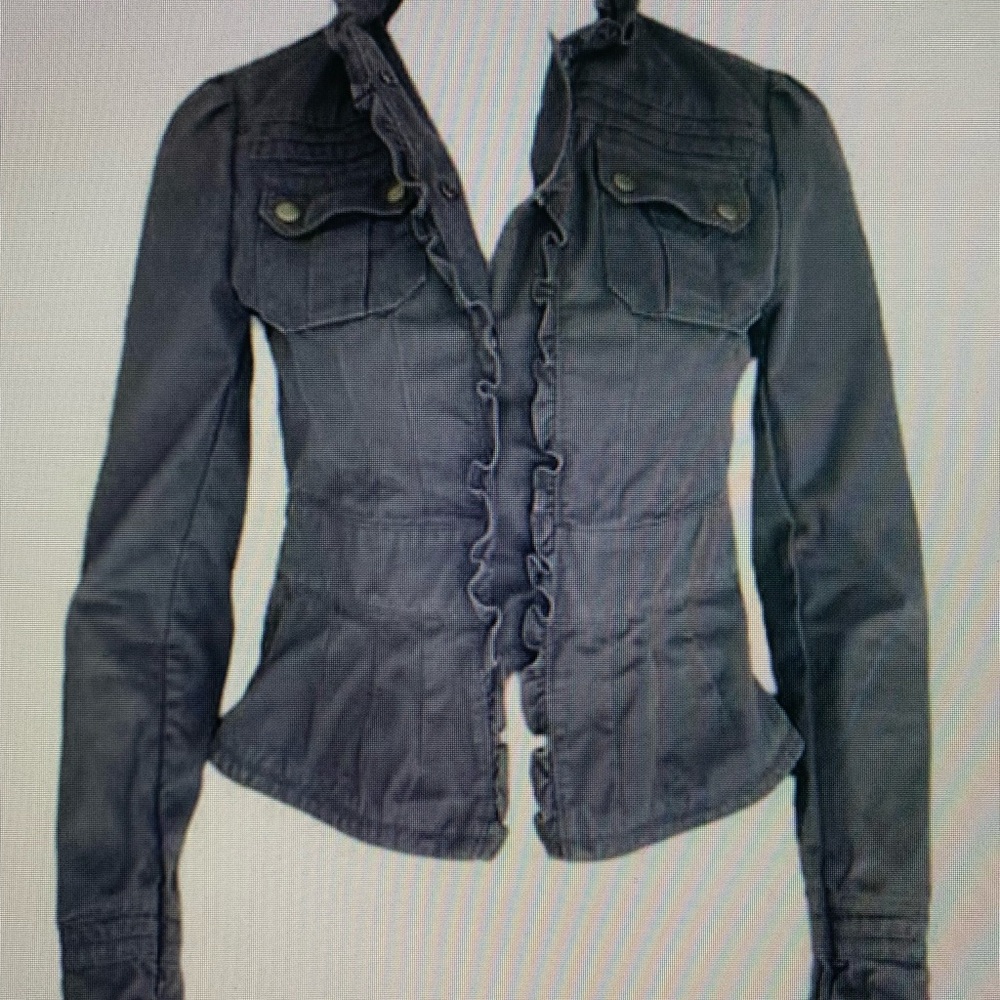 Women's Ruffled Black Jacket